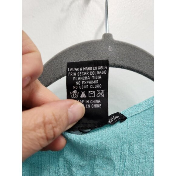 Simply Irresistible Womens Tie Front Ruffle Vest Sz 1X Turquoise Fairycore BOHO - Picture 7 of 10